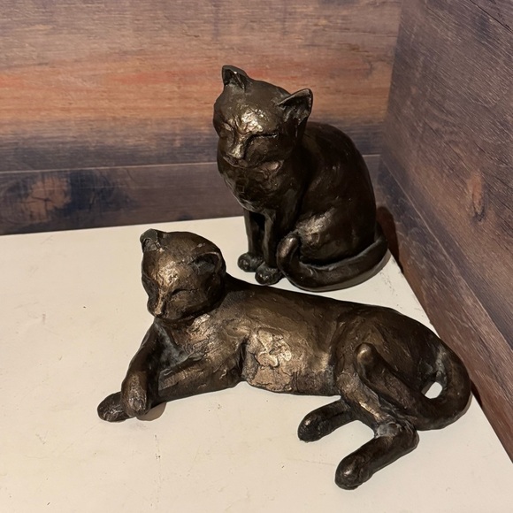 Two FIRTH Sculptures YUM-YUM Cat Sitting & Tinkerbell Paul Jenkins Feline - Picture 12 of 12